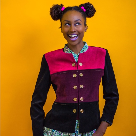 Vintage color block jacket styled by @thcbleulite - Picture 2 of 4